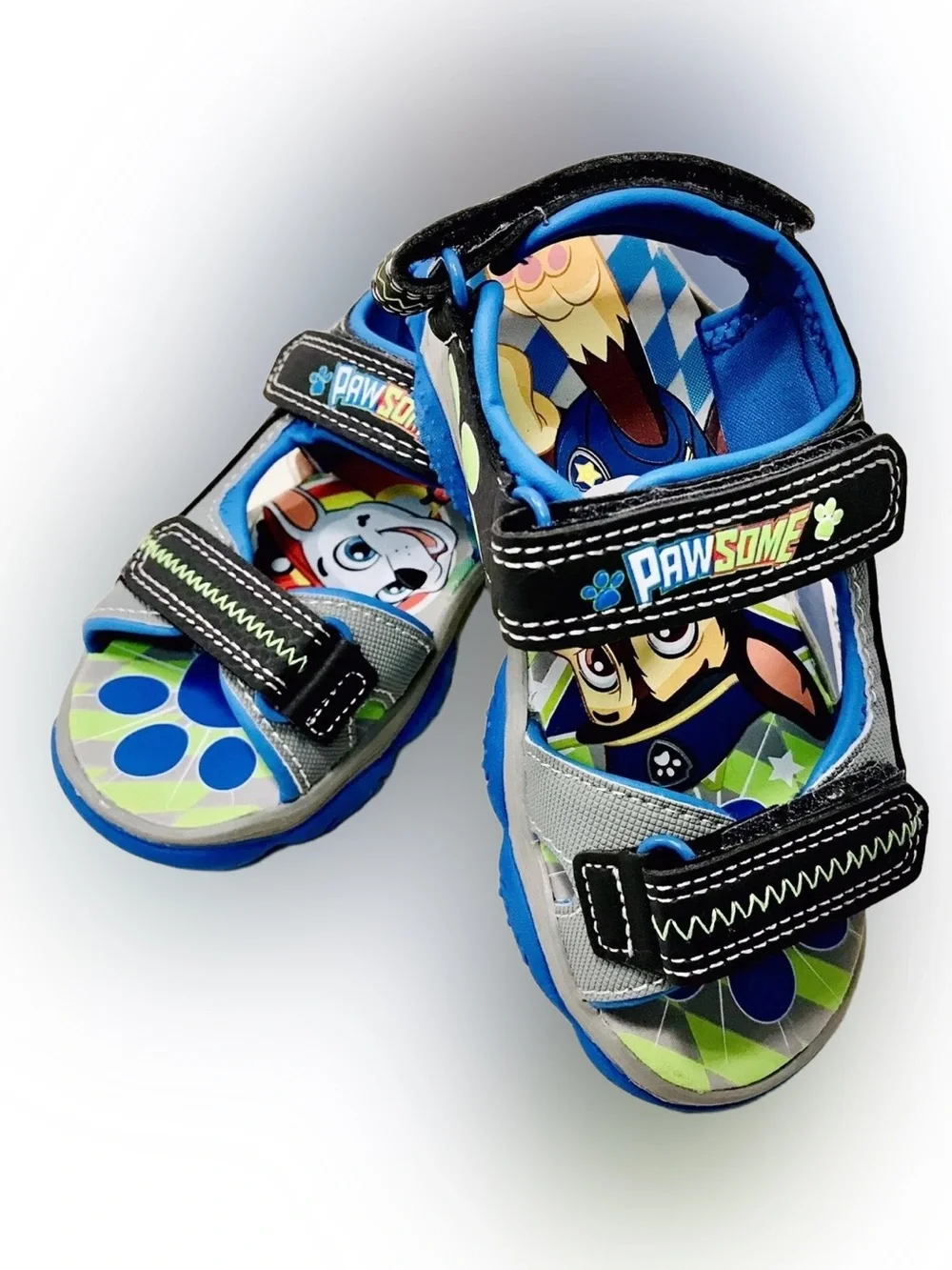 Nicelodeon Boys Toddler Size 9 Paw Patrol Pawsome Sandals Adjustable Ankle Heel